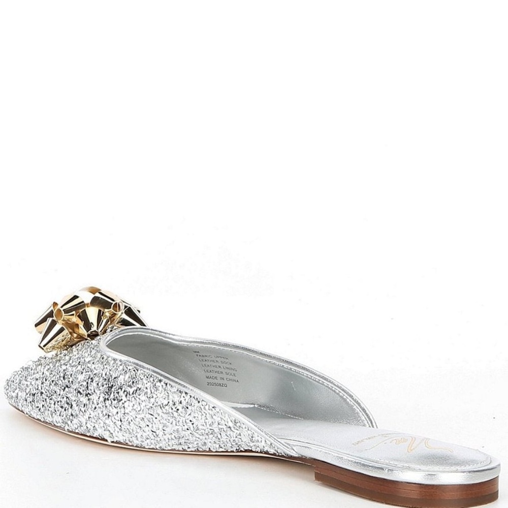 NWT Antonio Melani x The Nat Note Estrella Textured Ornamented Bow Dress Mules - Picture 5 of 9